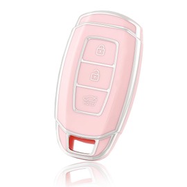 OFF WE GO Car Key Case Key Cover for Hyundai ix35 i10 i30 i30N Accent Santa Fe Tucson Verna Kona ioniq Elantra Hybrid Palisade Solaris Azera Key Cover Protective Case Pink Silver