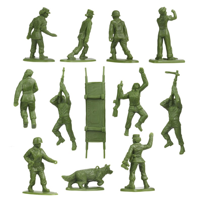 BMC Plastic Army Women - 36pc OD Green Female Soldier