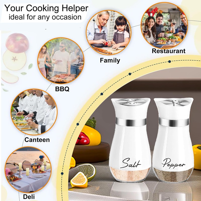 Pack of 2 Salt and Pepper Set(White),a Small Brush and