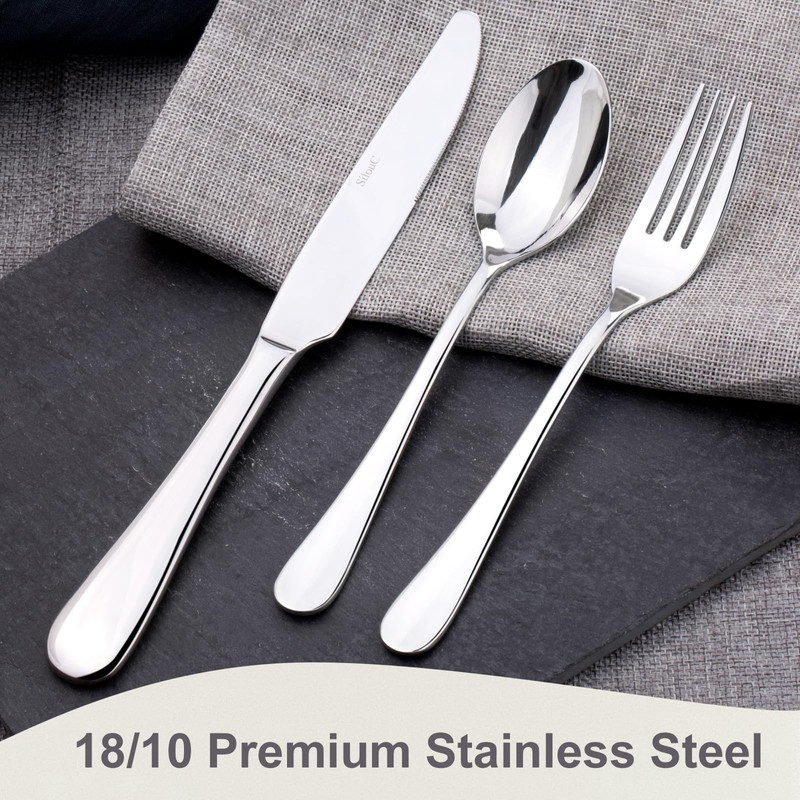 SilouC Silverware Set, 30-Piece Flatware Cutlery Set Service for 6,