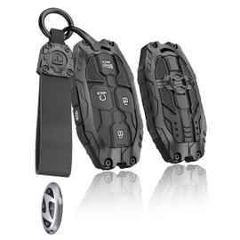 HERKIOCIO for Hyundai Key fob Cover,Heavy Car Key Case Protector Compatible with 2023 2024 2025 Hyundai Ioniq 6 Grandeur GN7 KONA Elanrtra Sonata Tucson Santa Fe Smart Key (5 buttton-black)