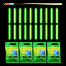 ZORVUJI 20 x Fishing Glow Sticks Night Fishing Glow Sticks Green Starlight for Fishing Rod