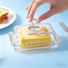 ‌6.7in Clear Glass Butter Dish with Lid for Countertop -