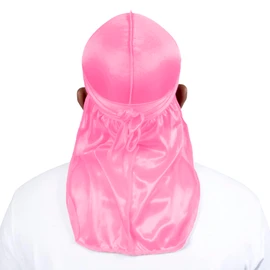 ForceWave Silky Durag for Men Wave Cap Satin Dorag for Men Women 360 Wave (Hot Pink)