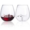 Stemless Wine Glass with Shark Inside, 16 OZ Large Capacity
