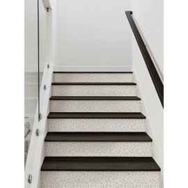 Simple Shapes Terrazzo Peel and Stick Stair Riser Strips (Grey, 6 Pack - 48" w x 7" h)