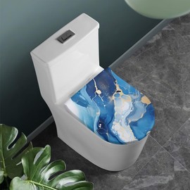 Txsniver Toilet Bowl Lids Cover Washable Stretchable Fabric Toilet Lid Cover Standard Toilet Decor Accessories Fits Most Lids Easter Home Decor Accessories, Happy Easter Rabbit Butterfly Black White