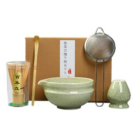 Matcha Whisk Set,Handheld Matcha Starter Kit | Ergonomic Japanese Tea Making Supplies Set with Whisk, Bowl and Spoon for Home Dormitory