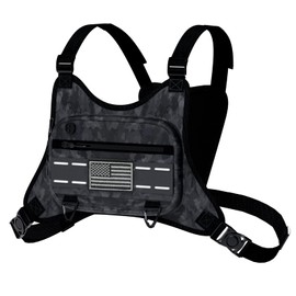 Sports Chest Bag For Men Women, Running Vest Bag With Built,Phone Holder For Workouts&Ski&Cycling&Hiking,Motorcycle Accessories