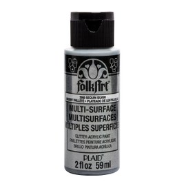 FolkArt multisurface glitter paint, 2 oz, Sequin Silver