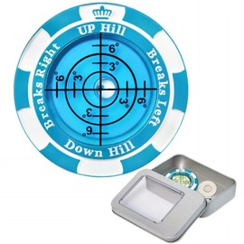 Golf Green Reader, Golf Ball Marker with High Precision Horizontal Bubble, Putt Aid Golf Accessories Tool Men Women (Blue & White)