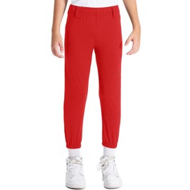 DEVOROPA 2T/3T/4T/5T to Big Kids Youth Boys Baseball Pants Girls Softball Pants Fast Pitch Tee Ball Practice Pants Pockets Red 5T