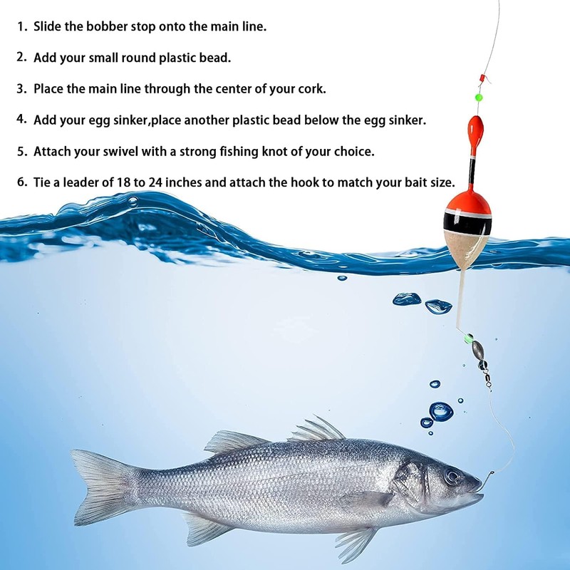 YOTO Bobber Stops for Fishing,Float Bobber Stops String Knots&Fishing Glow