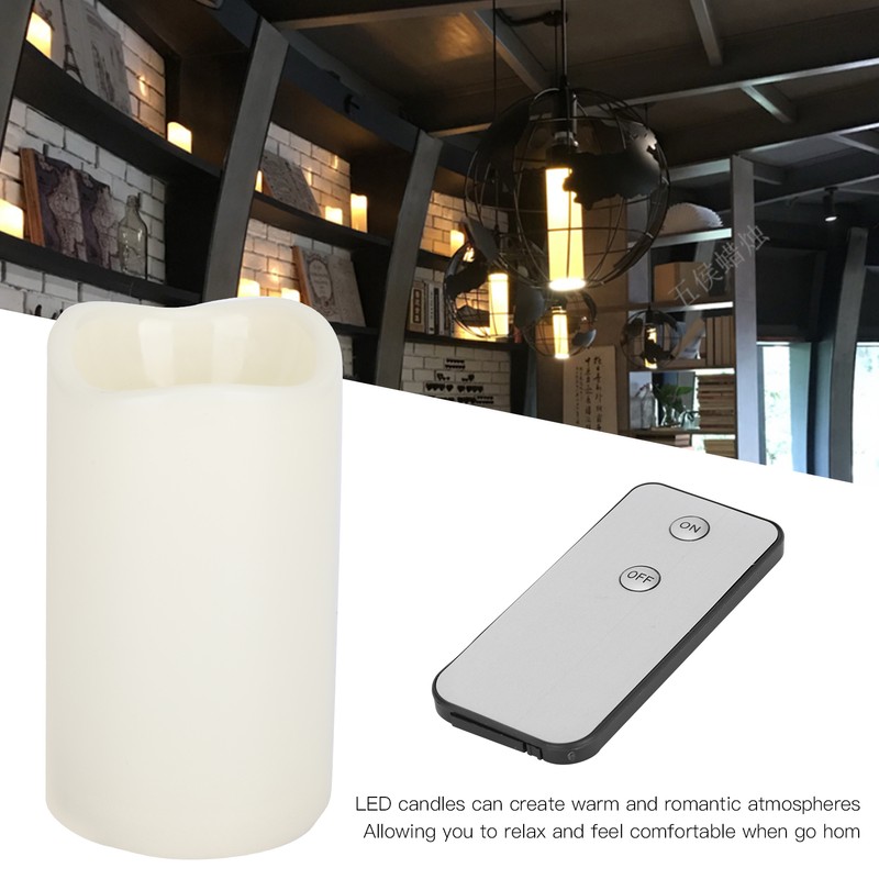 3pcs Electronic LED Candles Plastic Flameless Flickering Pillar Fake Candles