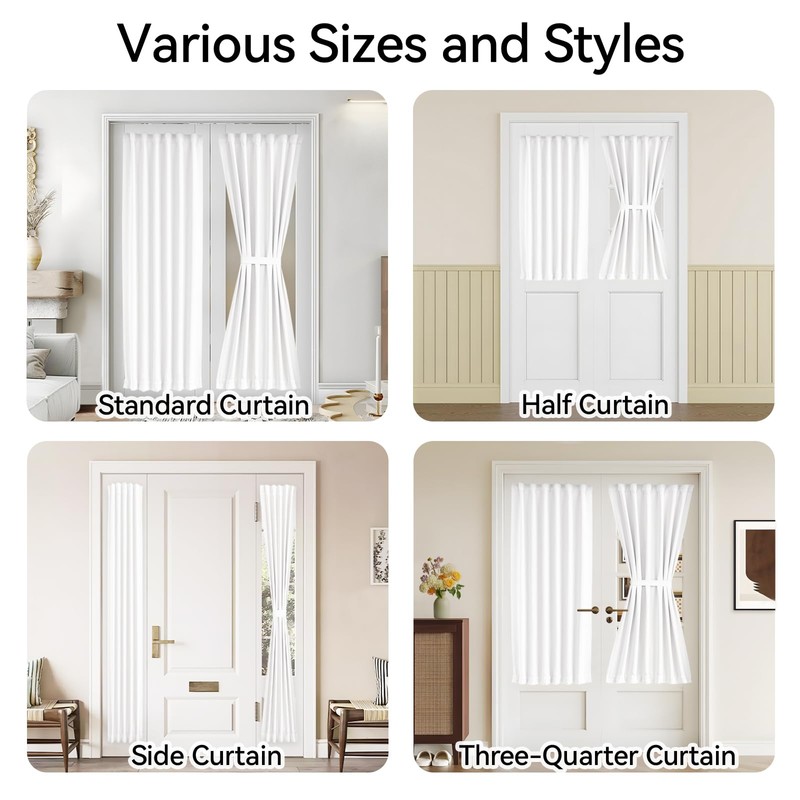 Vatge Front Door Sidelight Curtains with Velcro - 12x72 Door
