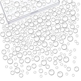 700 Pieces Clear Dewdrop Water Droplets Embellishments Dewdrop Simulation Embellishments Round Clear Waterdrop Resin Beads Scrapbooking Embellishments with Storage Box for DIY Crafts Card Making Decor