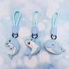 Elechobby Blue Leather Marine Animals Keychain,Soft Cute Cartoon Dolphin Smooth