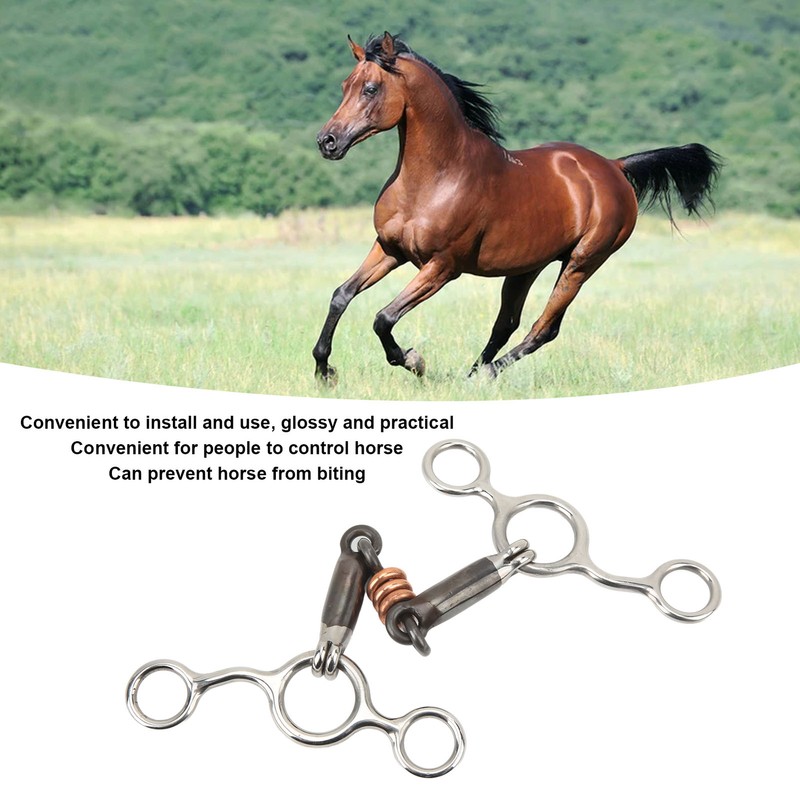 Horse Gag Ring Snaffle Stainless Steel Brass 145mm Mouthpiece Horse