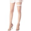 iB-iP Damen Satin Weiß Schleifen Braut Spitze Stretch Strumpfband, Größe: