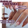 BABALAL Almond Press on Nails Medium Fake Nails Brown Glue