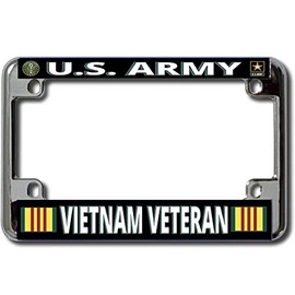 U.S. Army Vietnam Veteran Chrome Motorcycle License Plate Frame