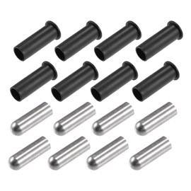 Partuto Door Hinge Pin Bolts - Car Door - for Jeep Wrangler JK JKU JL JLU 4-Door and 2-Door 2007-2021 Metal Plastic Silver Tone Black - 16 Pcs