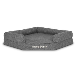 Replacement Outer Cover for The Dog's Bed Orthopedic Corner Bed, Washable Oxford Fabric, Large Grey Linen