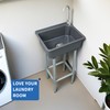 Freestanding Single Bowl Utility Sink, Kitchen Wall-Mounted Sink 16.9 x