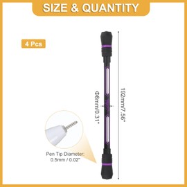 PATIKIL 4 Pcs Spinning Pen, 0.5mm Gel Pens Black Ink Rollerball Pens Fidget Rolling Finger Cool with Weighted Ball for Adults Game Entertainment Pressure Reduce Office, Purple
