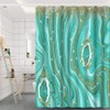 Umpoo Turquoise Marble Shower Curtain 72x78 Inch Abstract Gold Quicksand