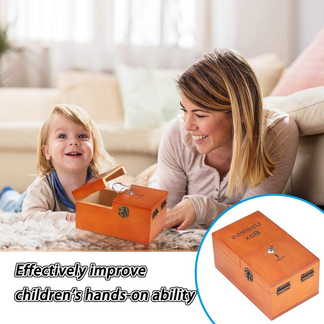 HRLORKC Useless Wooden Box with Surprises Fully Assembled Toy to Relieve stress 