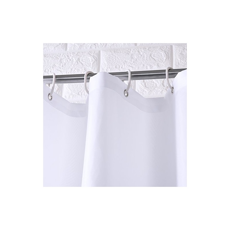 Homehold 180cm Wide By 220cm High White Shower Curtain, Waterproof