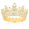 Gold Tiara, Crystal Rhinestone Crown for Birthday Wedding Prom Bridal