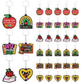 Aymolas 36 PCS Teacher Appreciation Key chains Gifts Bulk Teacher Appreciation Thank You Teachers' Gift Bulk