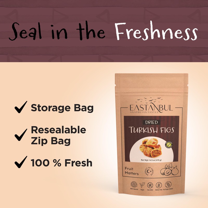 Eastanbul Turkish Dried Figs Whole 14.5oz, No Sugar Added Whole