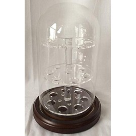 anbcollectibles 4 x 7 Glass Dome with 3 Tier Acrylic Marble Display Insert (5/8" Holes) for Marbles_AB