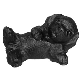 mookaitedecor Black Obsidian Crystal Dog Ornament Black Labrador Dog Figurine, Happy Labrador Gift Healing Crystal Gift for Dog Lover Carved Crystal Animal Lab Dog Puppy Statue Cute Room Decor