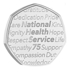 CrawleyCoins 2023 NHS 75th Anniversary UK 50p Brilliant Uncirculated Coin in Royal Mint Pack