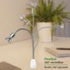 ledscom.de LESCH Socket Lamp Gooseneck Reading Lamp Chrome / White