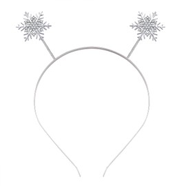 ANGLESJELL Christmas Holiday Headband Snowflake Hairband for Women Rhinestone Xmas Headwear Sparkly Festive Headbands Christmas Party Hair Accessories Jewelry Gifts