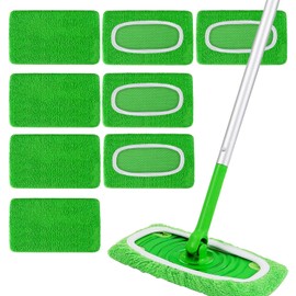 8PCS Microfiber Reusable Mop Pads Compatible with Swiffer Sweeper, Wet & Dry Sweeping Cloths, Washable Pads Refill Head Replacement for Household Cleaning