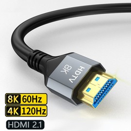 (2024 New) 8K 60Hz HDMI Cable, HDMI 2.1 Standard, Ultra High Speed Endurance, Cable Support, Supports 8K@60Hz, 4K@120Hz, 2K@144Hz, 1080P@240Hz, HDMI to HDMI, Supports High-Speed Video and Audio