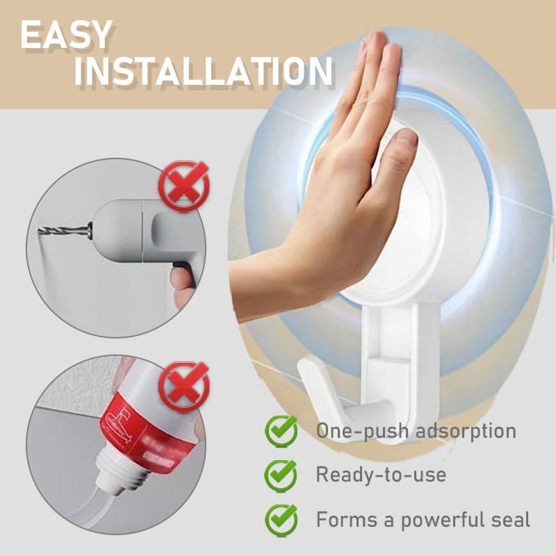 Bathroom Shower Plastic Suction Cup Hooks, Suction Hangers Reusable Suction