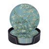 6 Pcs Van Gogh Almond Blossom Drink Coasters with Holder