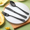 LIANYU 12-Piece Kids Black Silverware Set, Stainless Steel Preschooler Toddler