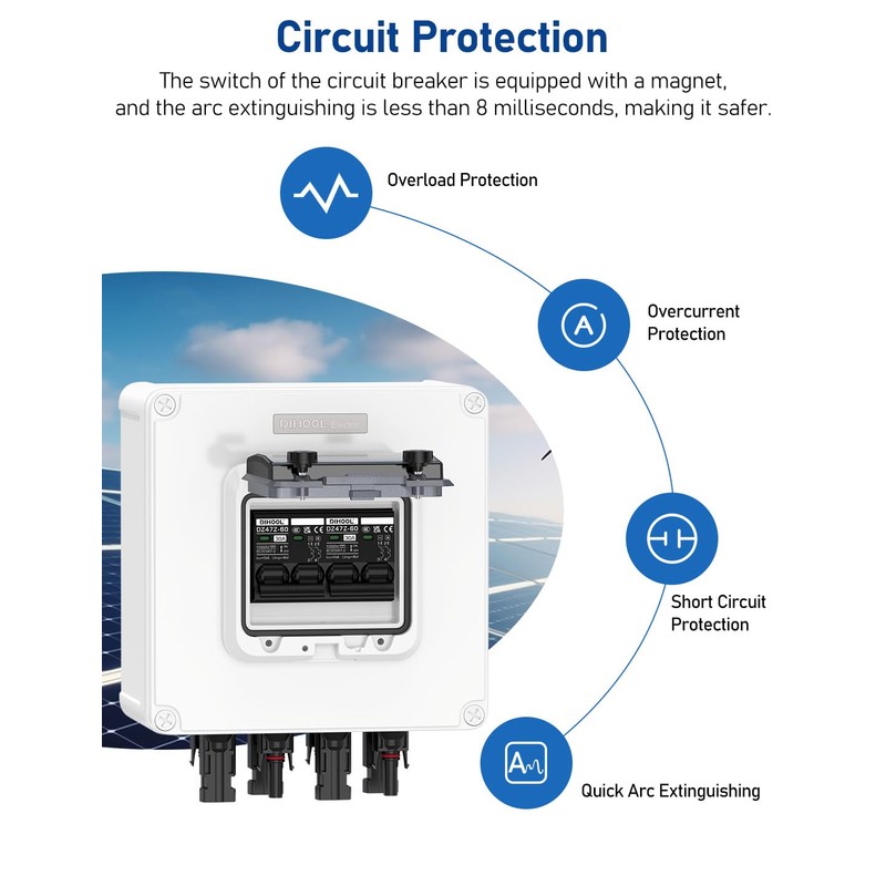 DIHOOL Solar Panel Disconnect Switch 2 String PV Disconnect 30