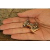 Large Thor's hammer Pendant from Bronze with Cotton ribbon
