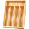 Umilife Bamboo Kitchen Drawer Organizer, 9 Inch Silverware Utensils Tray