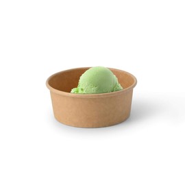 BIOZOYG 50 x Cardboard Ice Cream Cups, 100 ml, Brown, Disposable Cups, Plastic-Free and Biodegradable – Dessert Bowl To-Go Cups