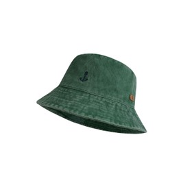 SCHIETWETTER Kids Buckethat Anchor Bucket Hat for Girls and Boys Sun Hat Washed Look 100% Cotton, Green, 54
